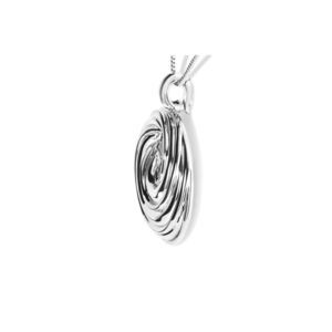 .925 Sterling Silver Endless Wave Swirl Statement Medallion 18" Pendant Necklace
